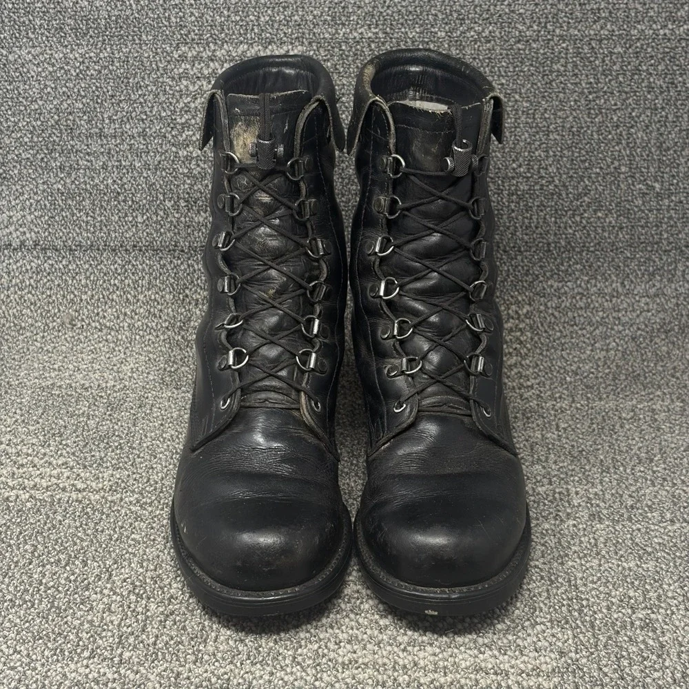 1990 US Military Cove Shoe Co Combat Boots Mens 7.5 E Black Leather DLA USA